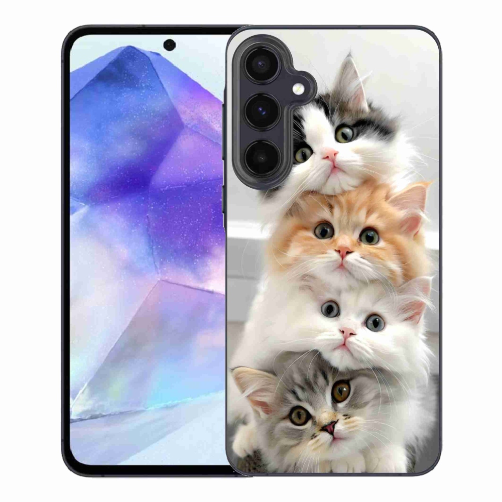 Zselés borítás mmCase Samsung Galaxy A55 5G - macska csokorhoz