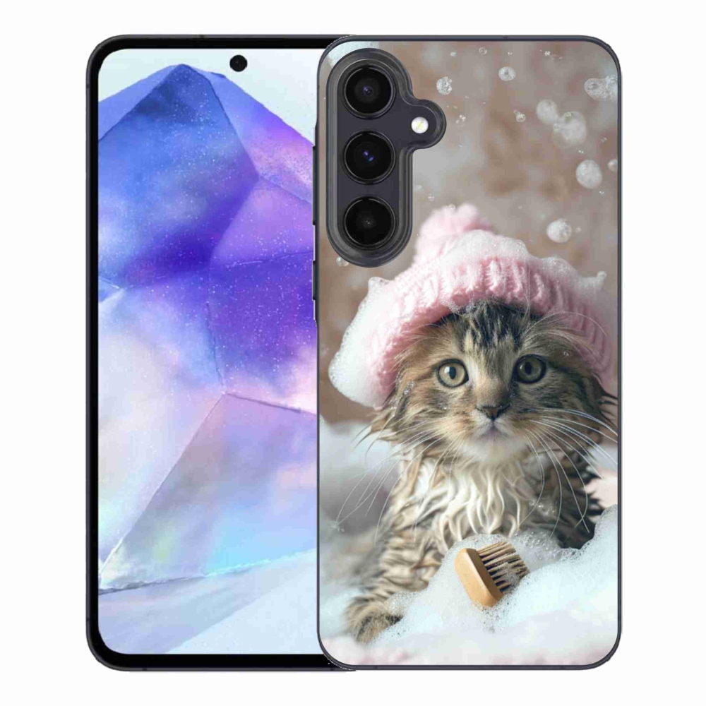 Gél borítás mmCase Samsung Galaxy A55 5G - cica és fürdő