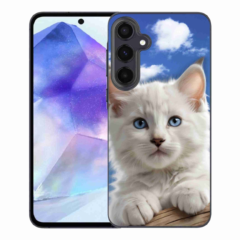 Gél borítás mmCase Samsung Galaxy A55 5G - cica és felhők