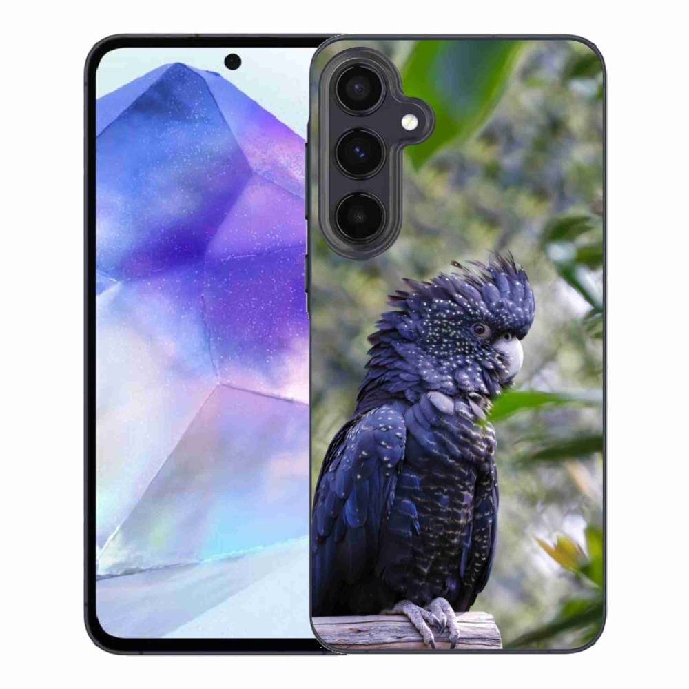 Zselés borítás mmCase Samsung Galaxy A55 5G - papagáj kakadu fekete