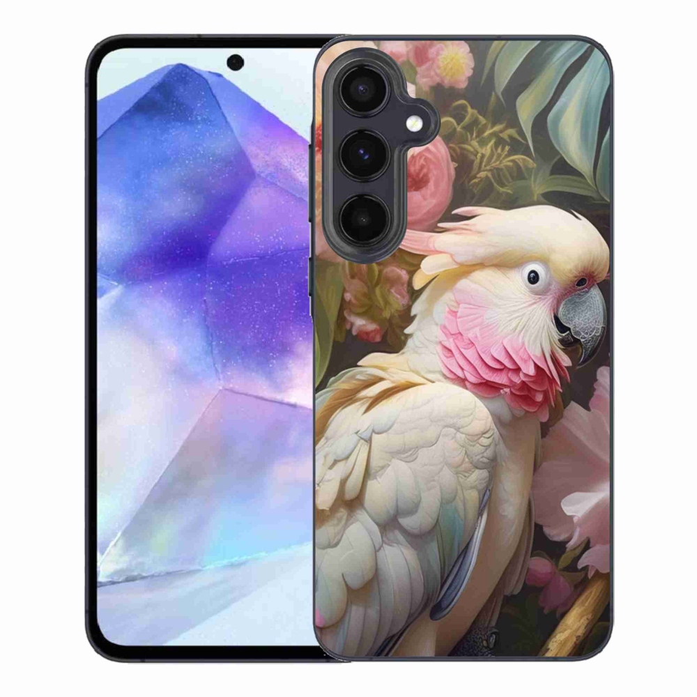 Zselés borítás mmCase Samsung Galaxy A55 5G - papagáj kakadu rózsaszín 2