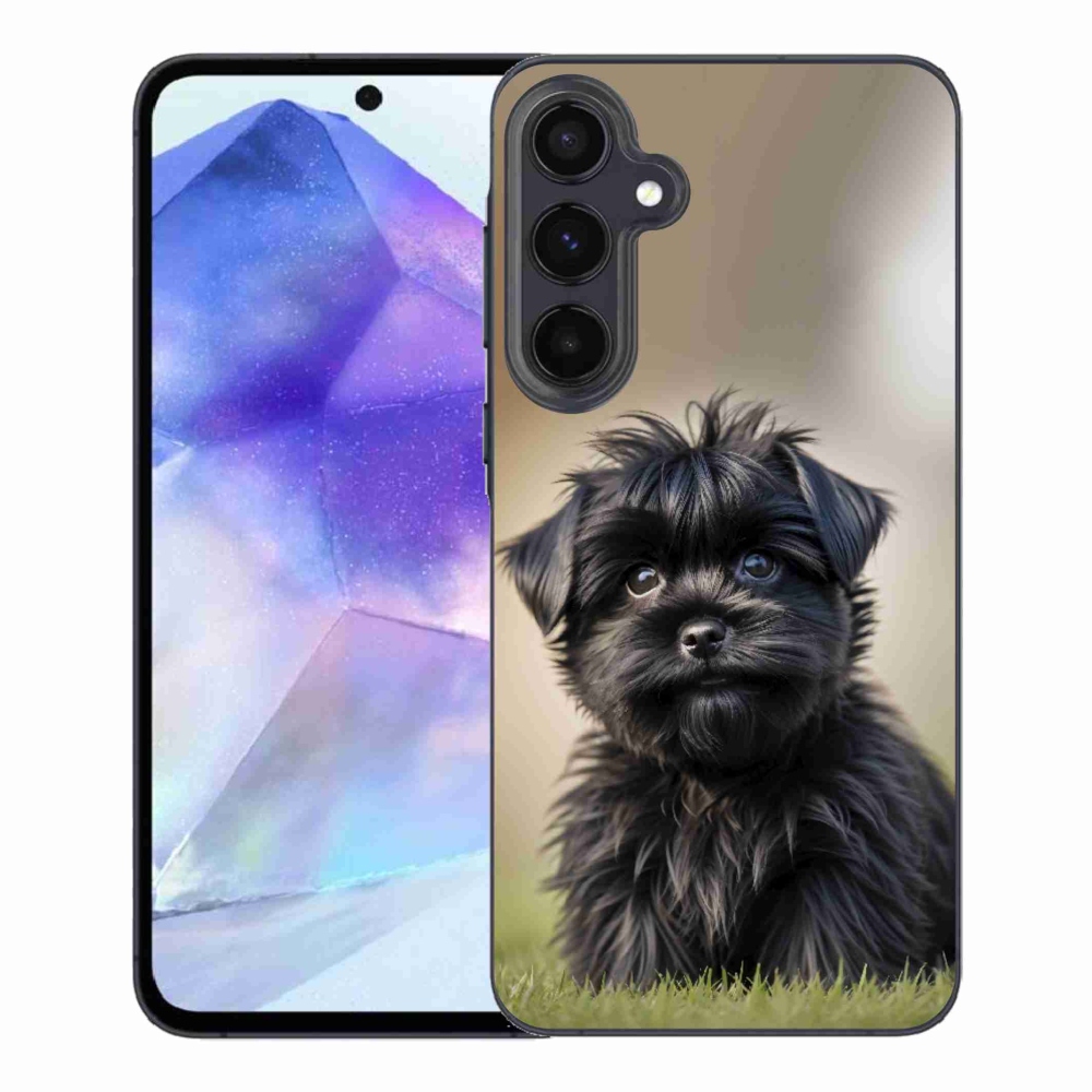 Gél védőhuzat mmCase Samsung Galaxy A55 5G - aranyos fekete kutya