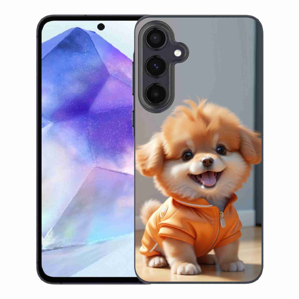 Zselés borítás mmCase Samsung Galaxy A55 5G - aranyos pomerániai pulóverben