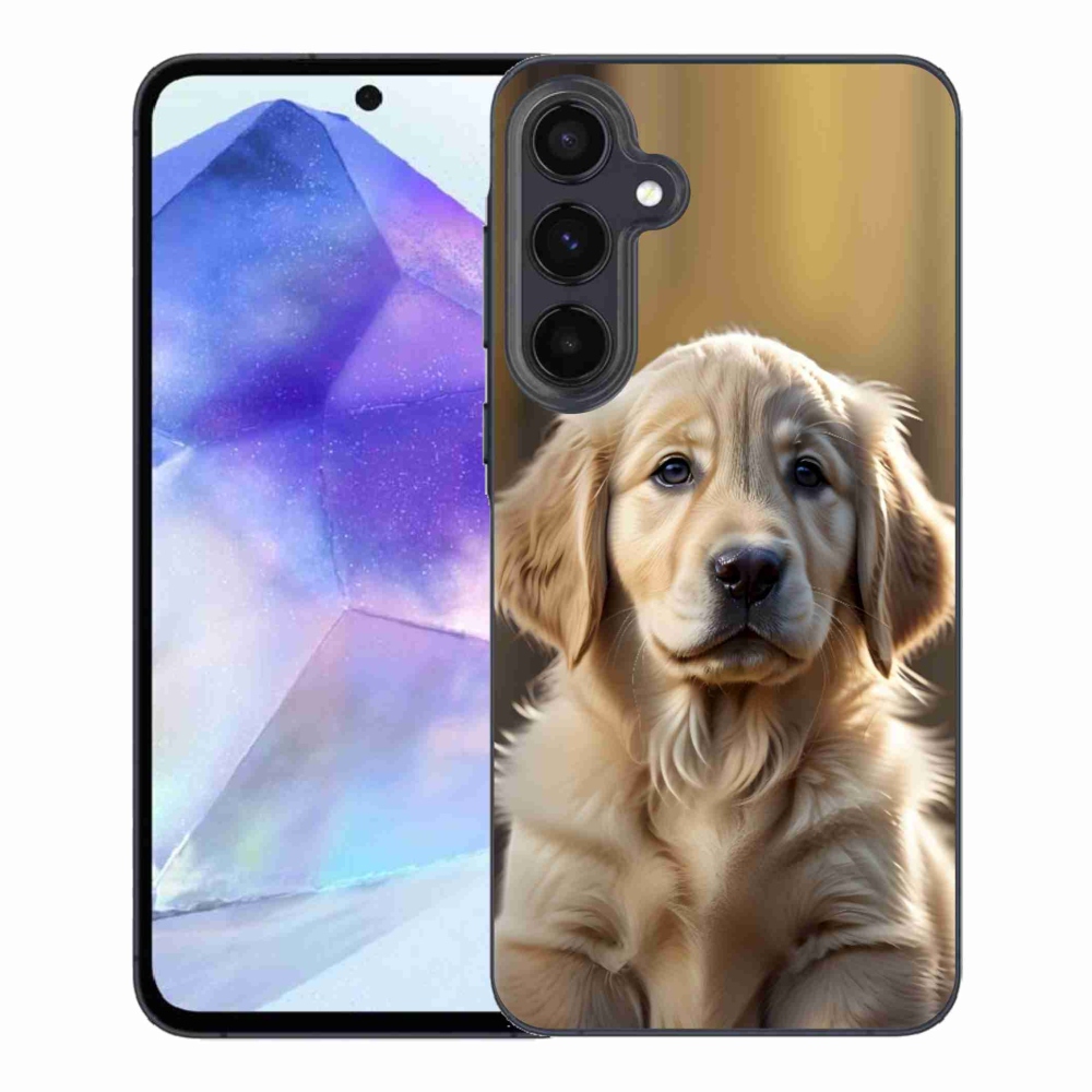 Gél borítás mmCase Samsung Galaxy A55 5G - aranyos arany retrieverhez
