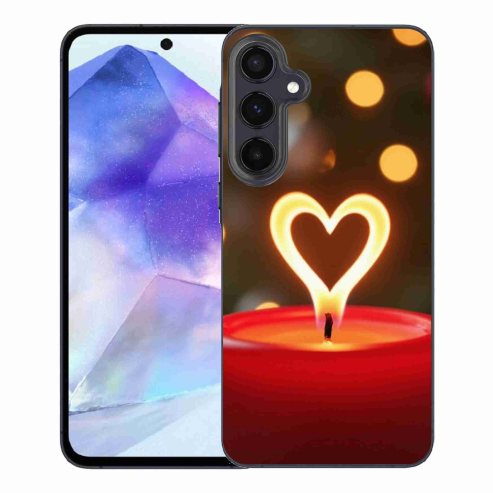 Zselés borítás mmCase Samsung Galaxy A55 5G - láng szíve - Samsung Galaxy A55 5G számára