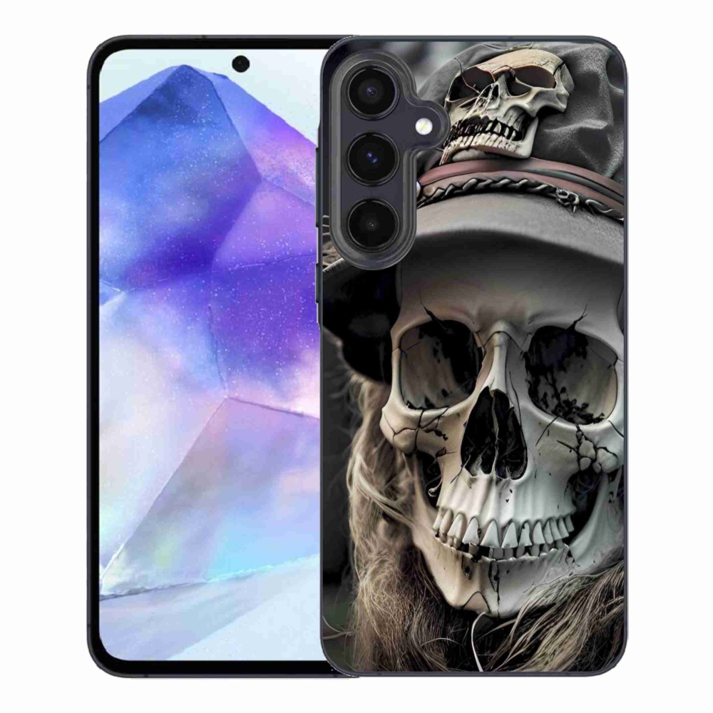 Gél védőhuzat mmCase Samsung Galaxy A55 5G - sötét koponya