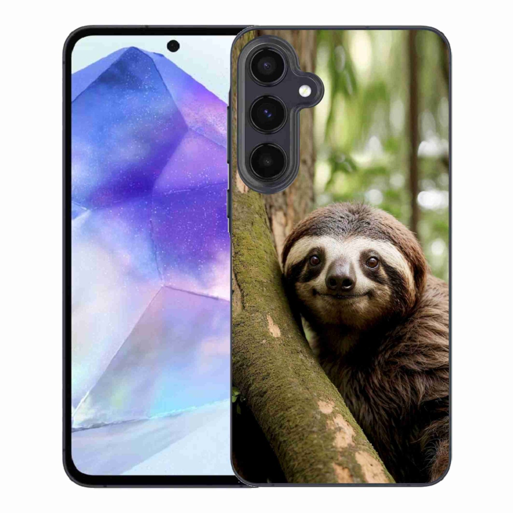 Gél borítás mmCase Samsung Galaxy A55 5G - mosolygó lajhárhoz
