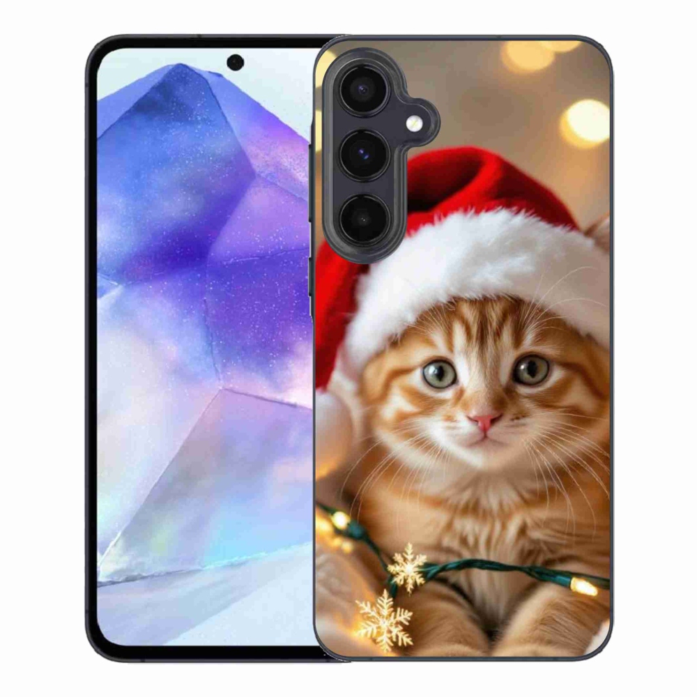 Gél borítás mmCase Samsung Galaxy A55 5G - Karácsonyi cica