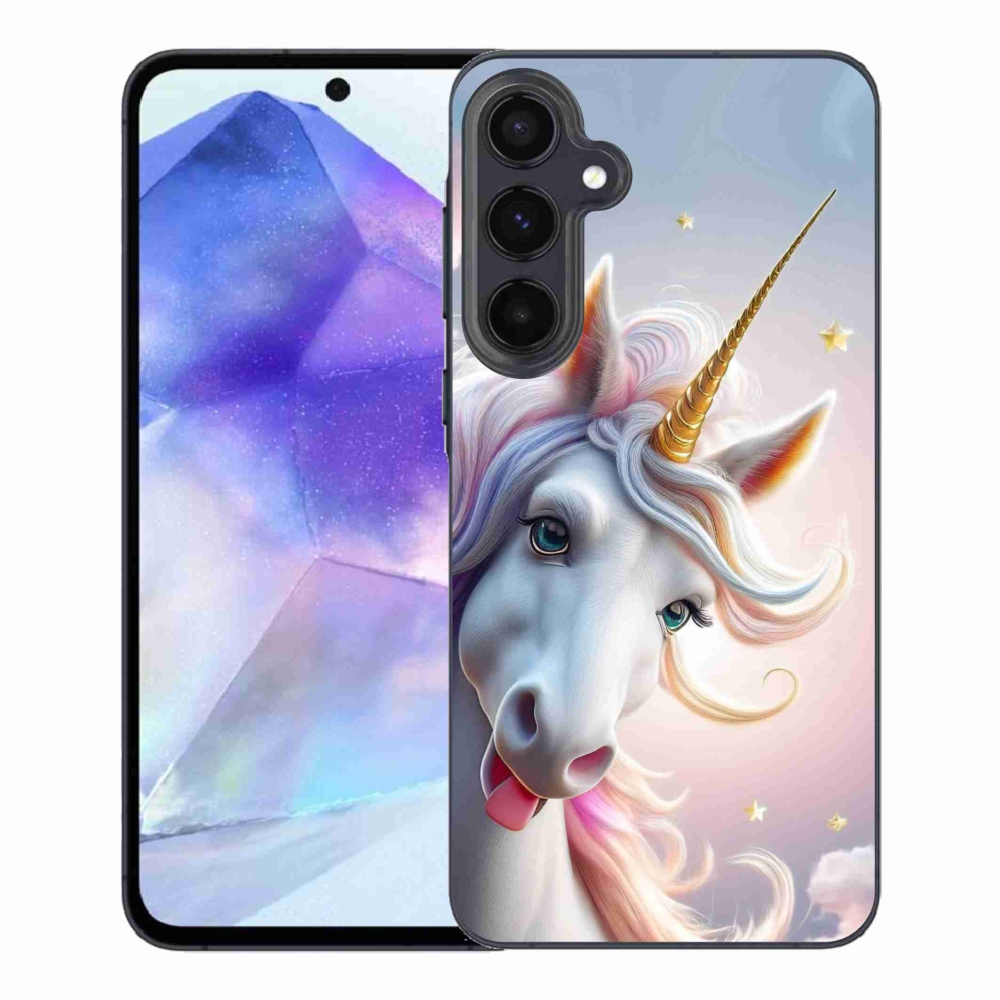 Gél védőhuzat mmCase Samsung Galaxy A55 5G - vidám egyszarvúhoz