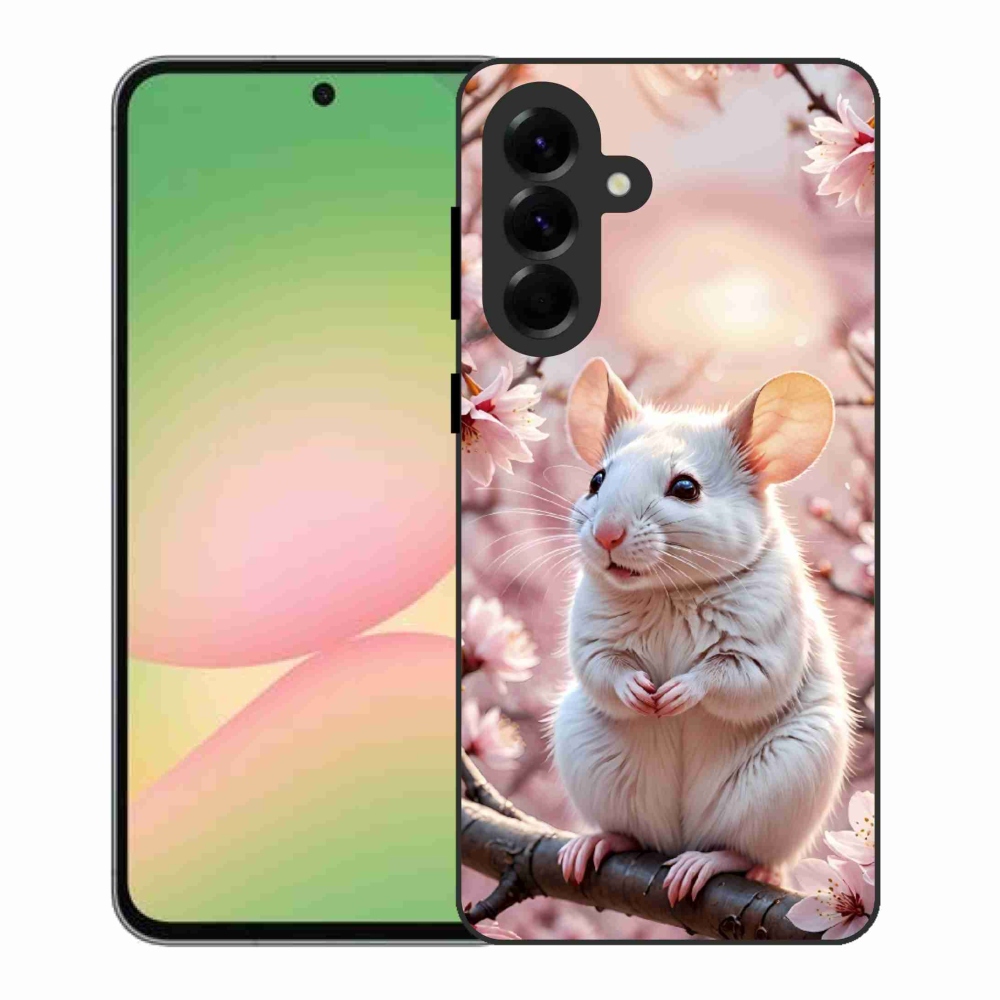 Zselés borítás mmCase Samsung Galaxy A56 5G - fehér egér az ágon