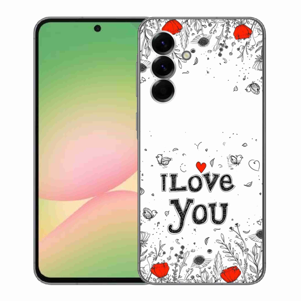 Gél borítás mmCase Samsung Galaxy A56 5G - I love you fehér háttérrel