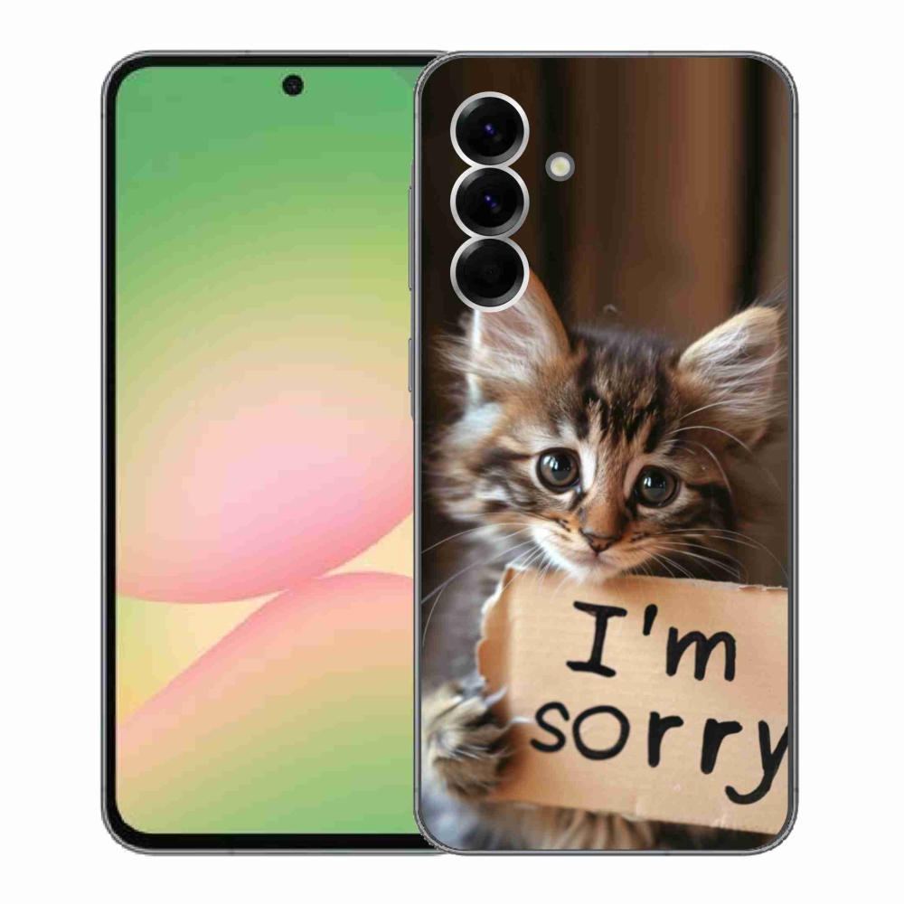 Gél borítás mmCase Samsung Galaxy A56 5G - macska bocsánatkérés