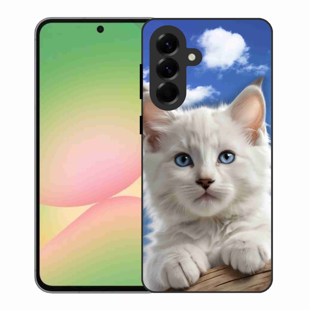 Gél borítás mmCase Samsung Galaxy A56 5G - cica és felhők