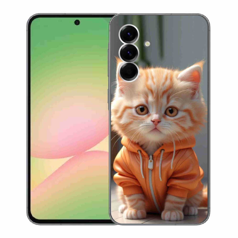 Gél borítás mmCase Samsung Galaxy A56 5G - cica melegítőben mmCase Samsung Galaxy A56 5G-hez