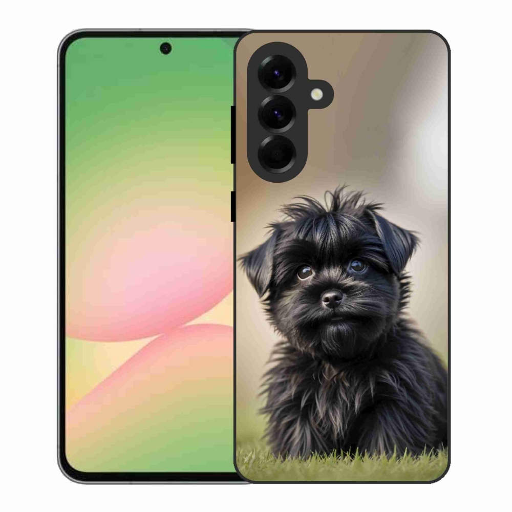 Gél borítás mmCase Samsung Galaxy A56 5G - aranyos fekete kutya