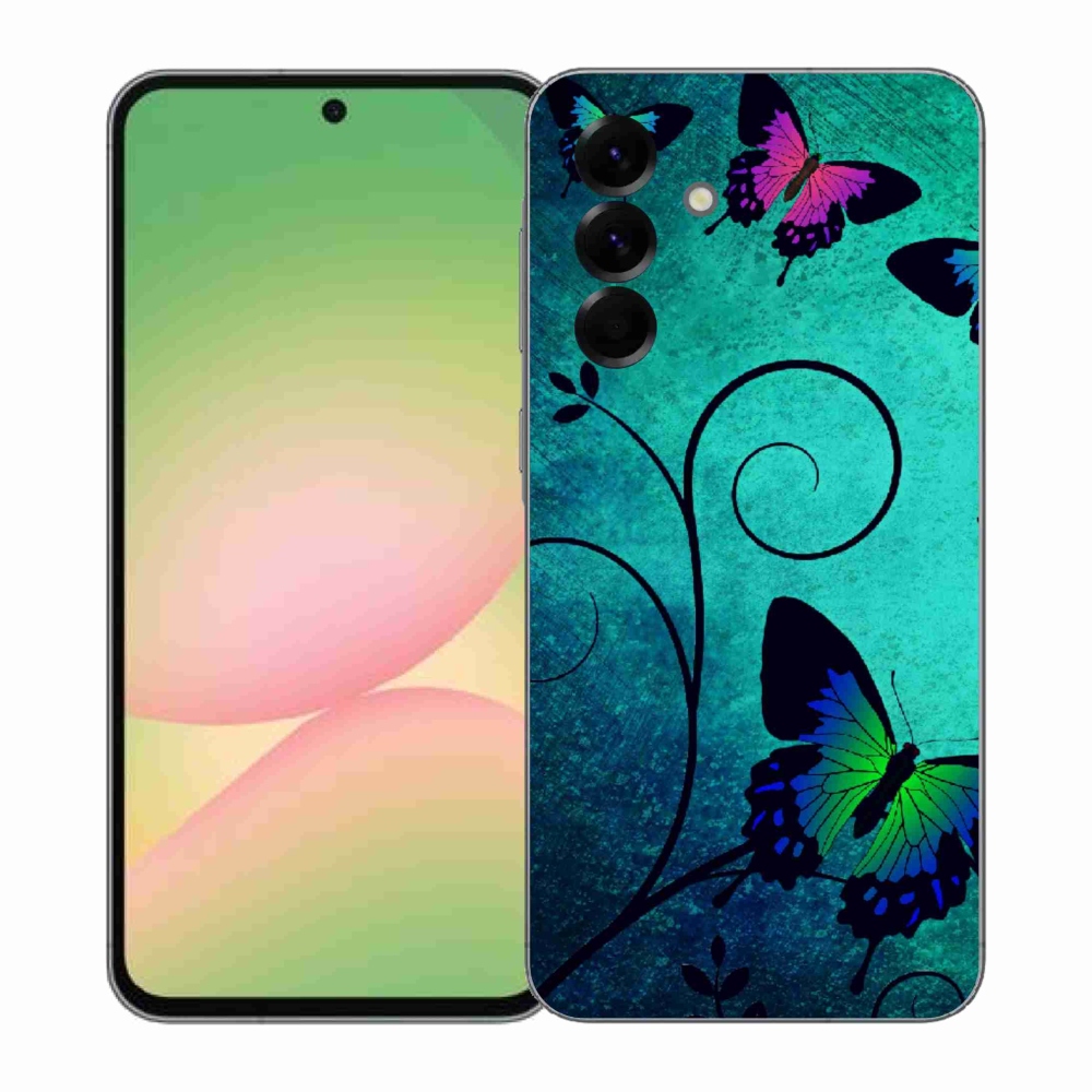 Zselés borítás mmCase Samsung Galaxy A57 5G - színes pillangókhoz