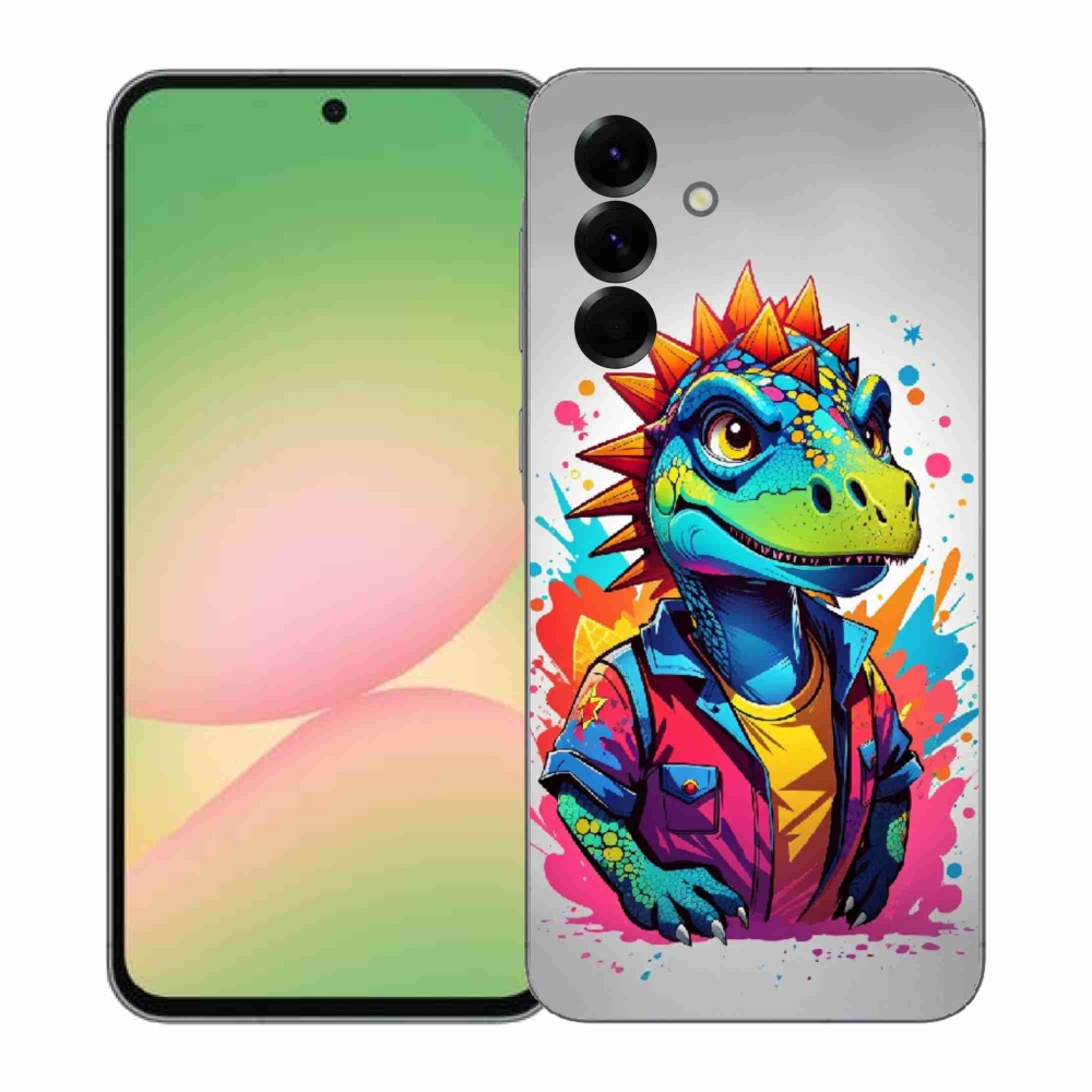 Zselés borítás mmCase Samsung Galaxy A57 5G - színes dinoszauruszhoz