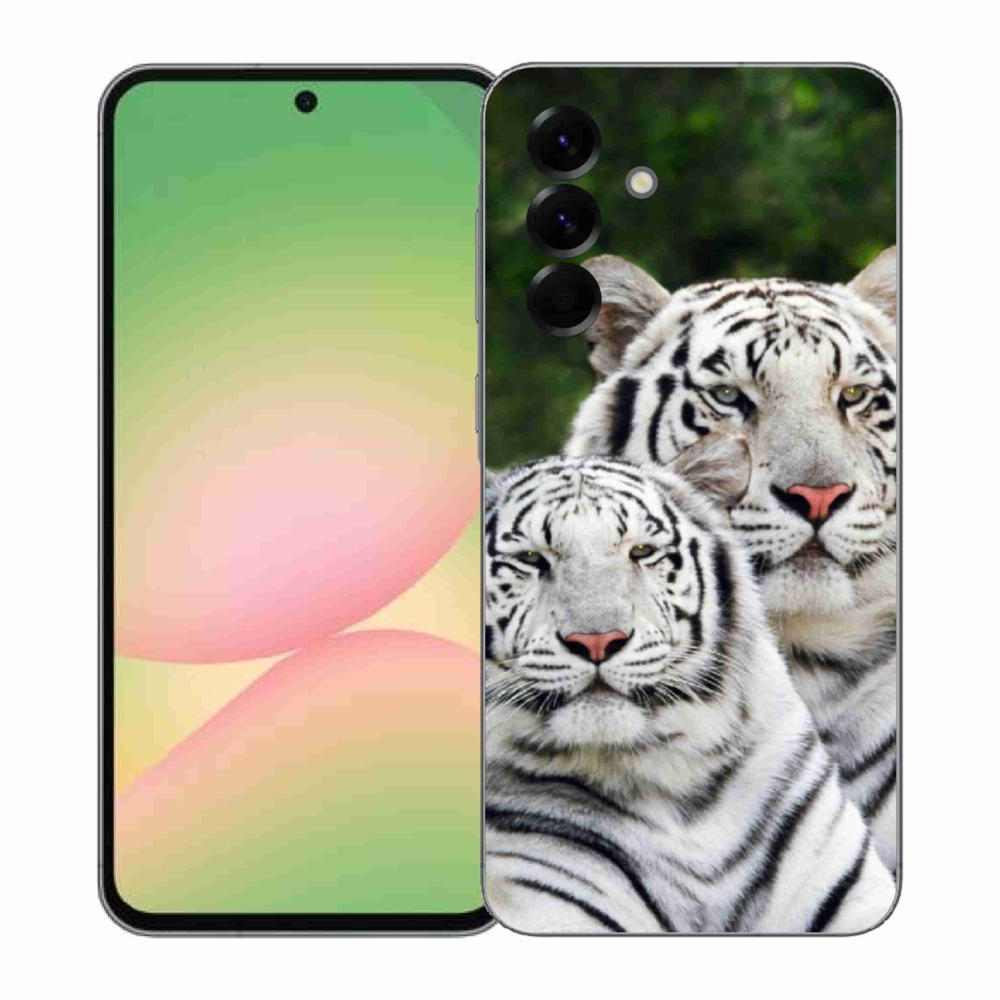 Gél védőhuzat mmCase Samsung Galaxy A57 5G - fehér tigrisek