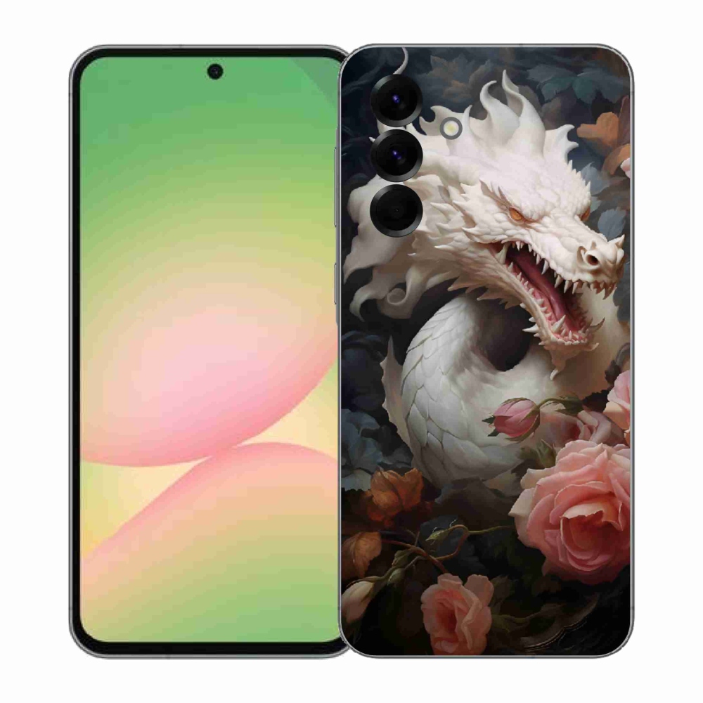 Gél védőhuzat mmCase Samsung Galaxy A57 5G - fehér sárkányhoz