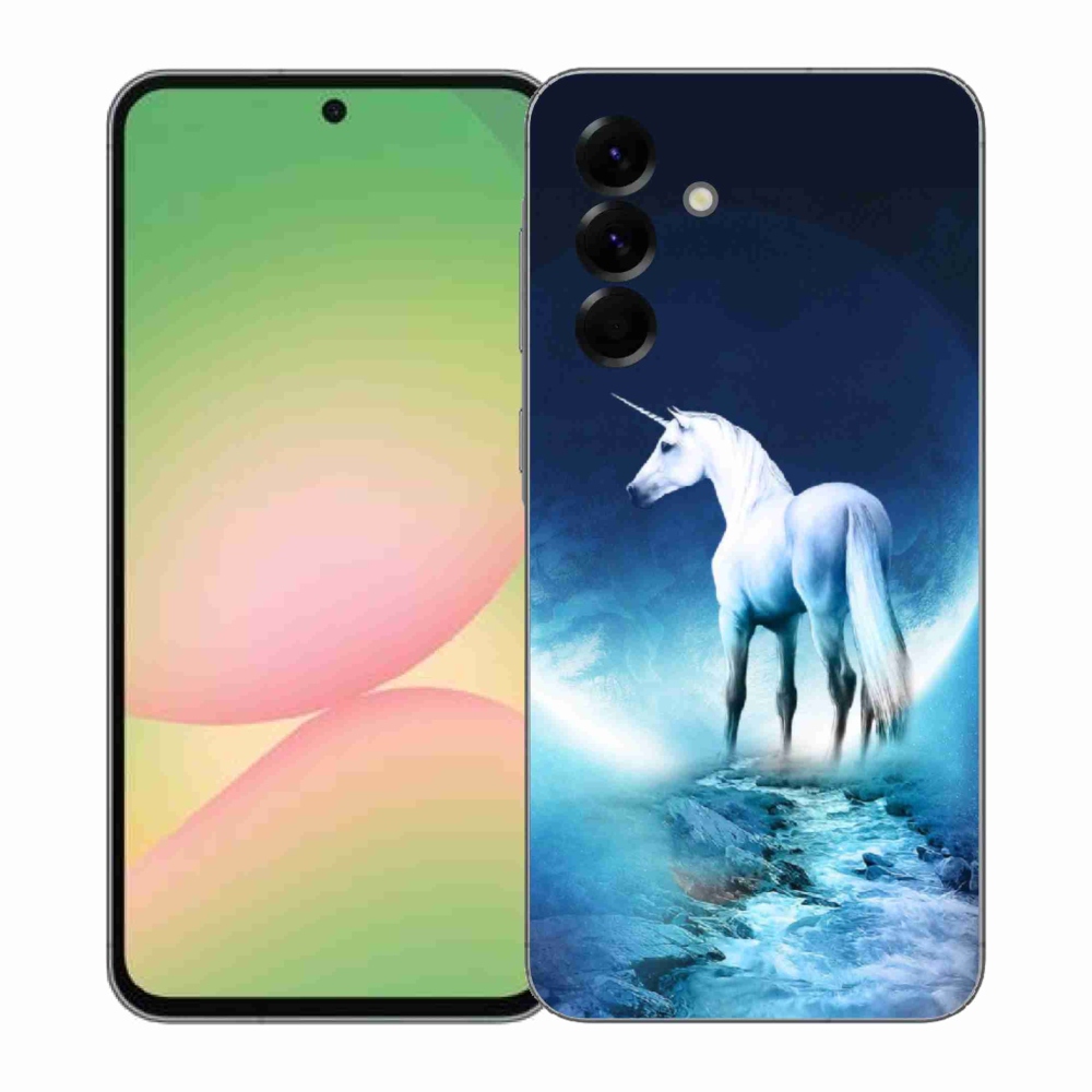 Zselés borítás mmCase Samsung Galaxy A57 5G - fehér egyszarvúhoz