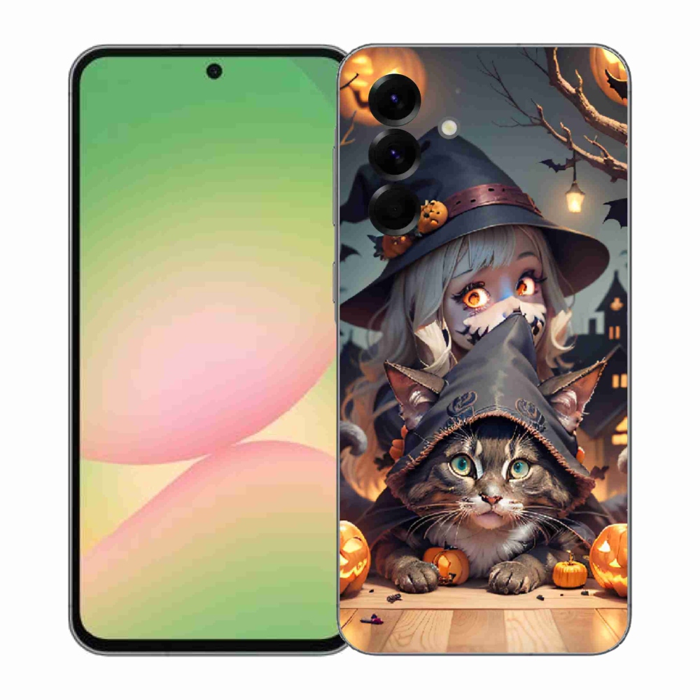 Zselés borítás mmCase Samsung Galaxy A57 5G - boszorkány macskával