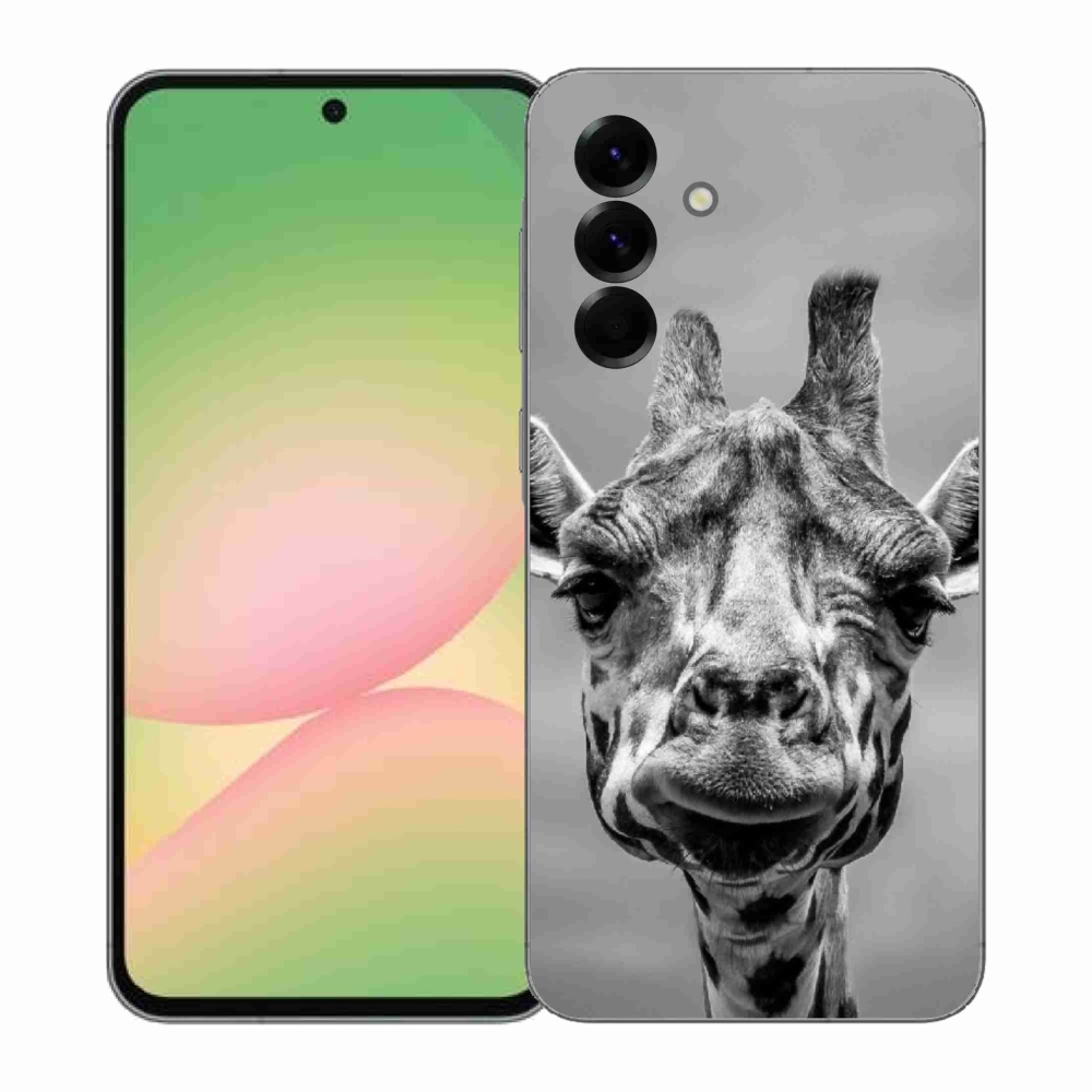 Zselés borítás mmCase Samsung Galaxy A57 5G - fekete-fehér zsiráfhoz