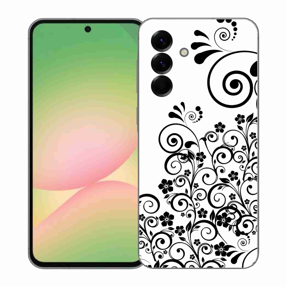 Gél borítás mmCase Samsung Galaxy A57 5G - fekete-fehér virágminták