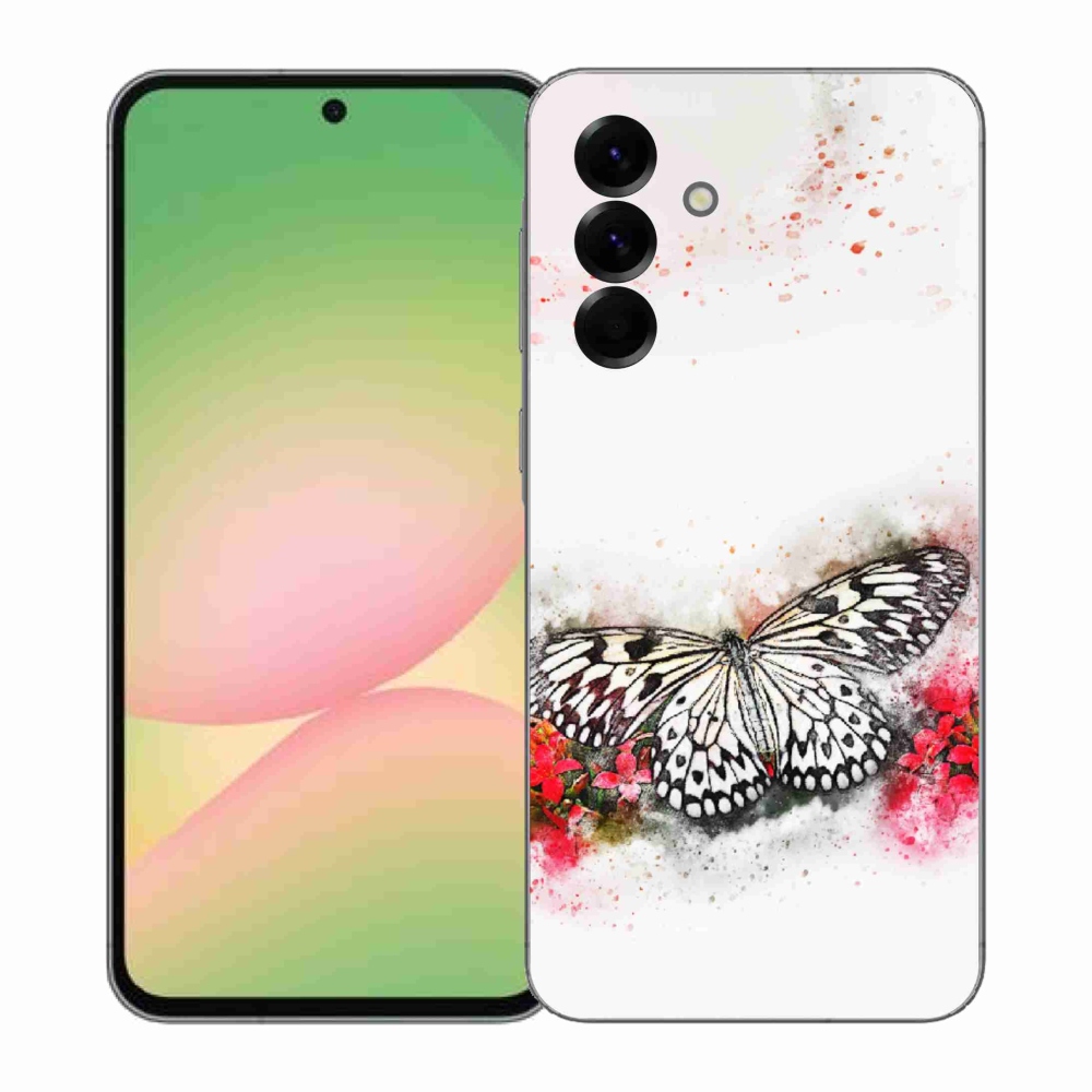 Zselés borítás mmCase Samsung Galaxy A57 5G - fekete-fehér pillangóhoz