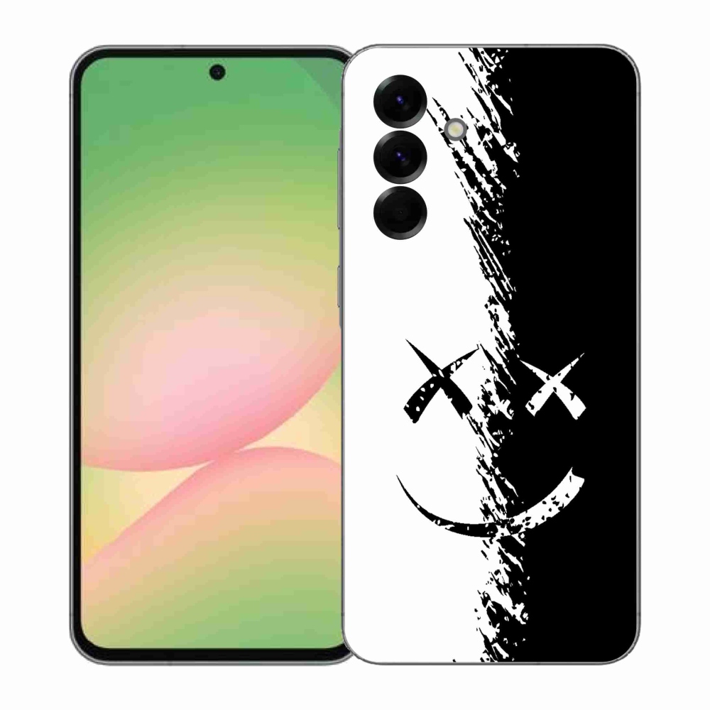 Zselés borítás mmCase Samsung Galaxy A57 5G - fekete-fehér mosolygóhoz