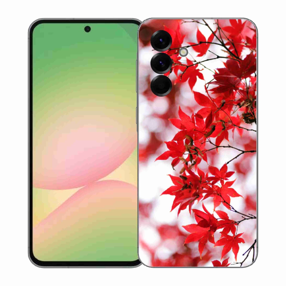 Zselés borítás mmCase Samsung Galaxy A57 5G - piros levelek