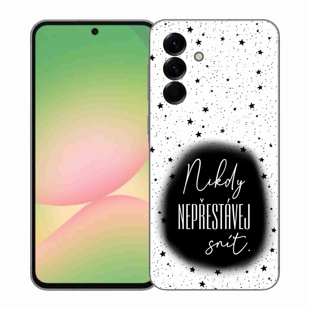 Gél borítás mmCase Samsung Galaxy A57 5G - idézet 1 fekete és fehér háttérrel