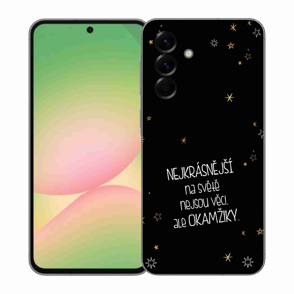 Gél borítás mmCase Samsung Galaxy A57 5G - idézet 4 fekete háttérrel