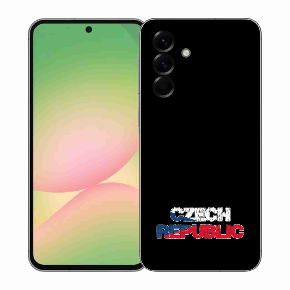 Zselés borítás mmCase Samsung Galaxy A57 5G - Csehország fekete háttérrel