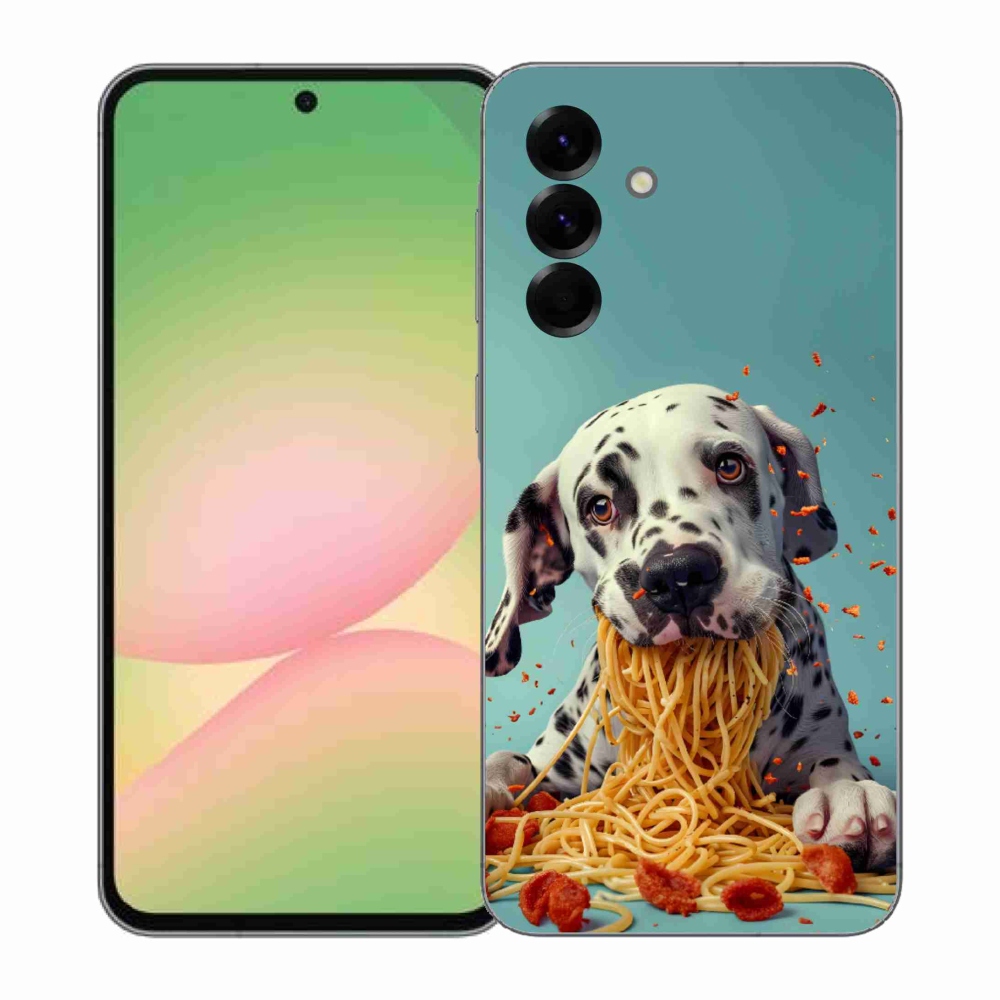 Zselés borítás mmCase Samsung Galaxy A57 5G - Dalmát és spagetti