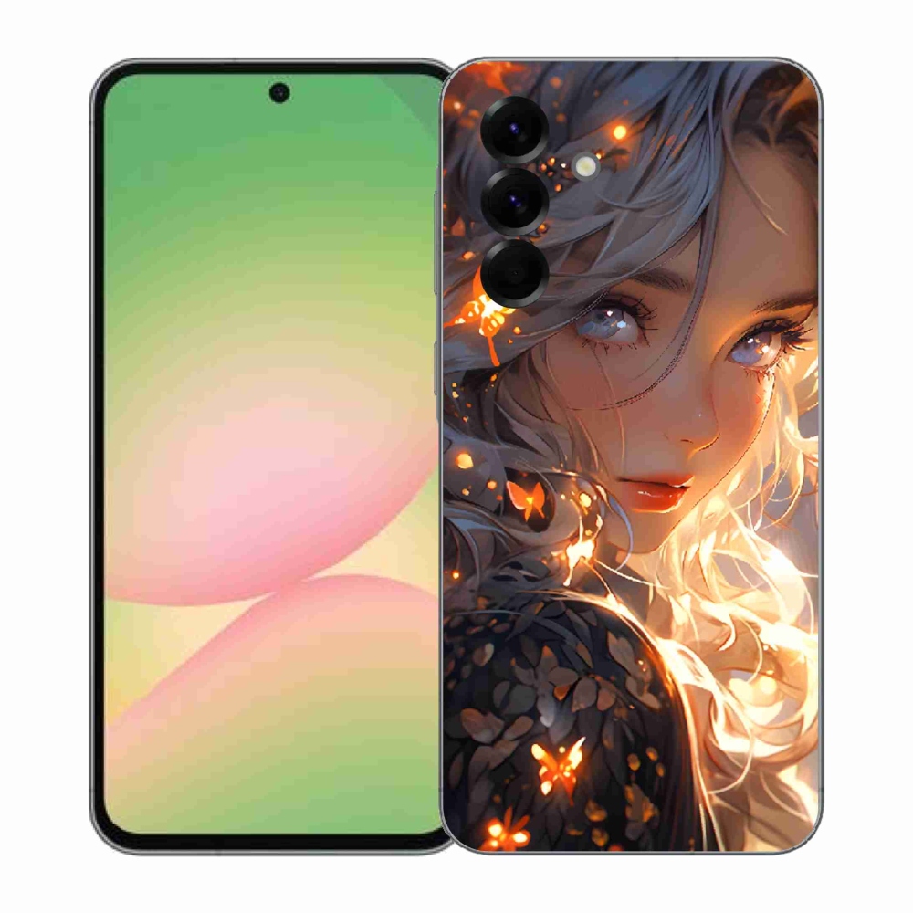 Gél borítás mmCase Samsung Galaxy A57 5G - lány és pillangók