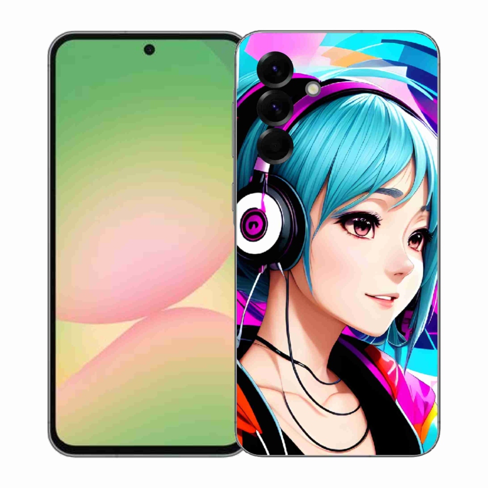 Zselés borítás mmCase Samsung Galaxy A57 5G - lány fejhallgatóval