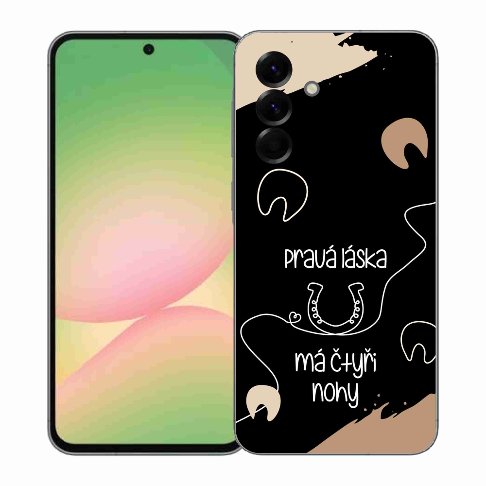 Gél borítás mmCase Samsung Galaxy A57 5G - ló motívum fekete háttérrel