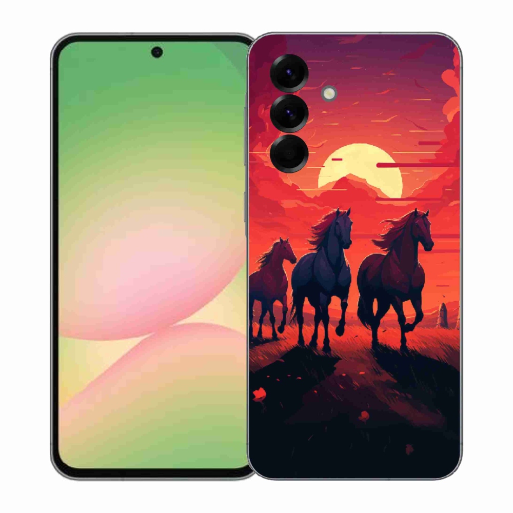 Gél borítás mmCase Samsung Galaxy A57 5G - lovak és naplemente
