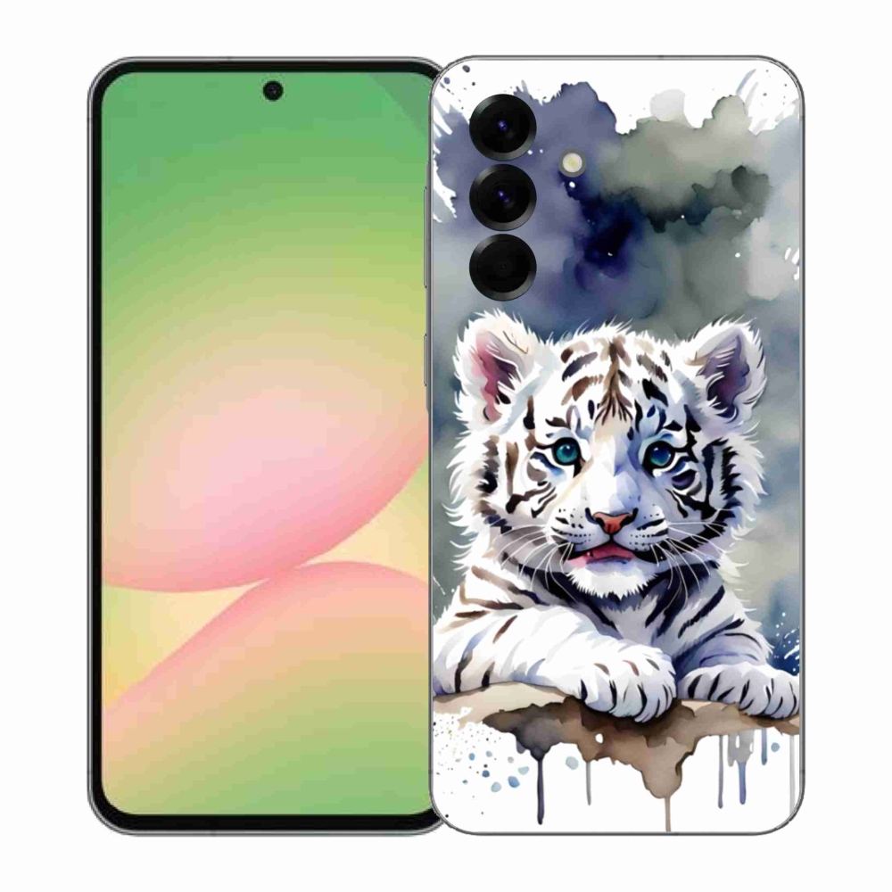 Gél borítás mmCase Samsung Galaxy A57 5G - fehér tigriskölyökhöz