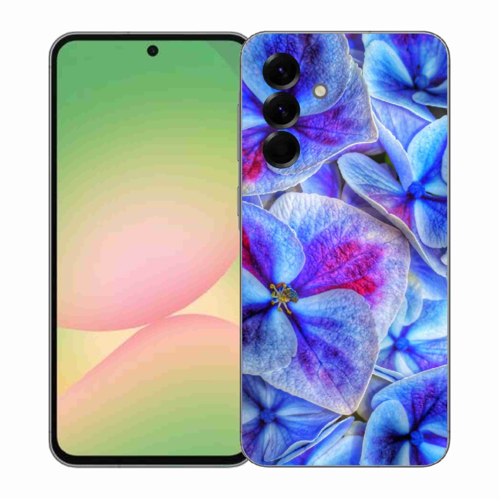 Gél védőhuzat mmCase Samsung Galaxy A57 5G - kék virágok 1