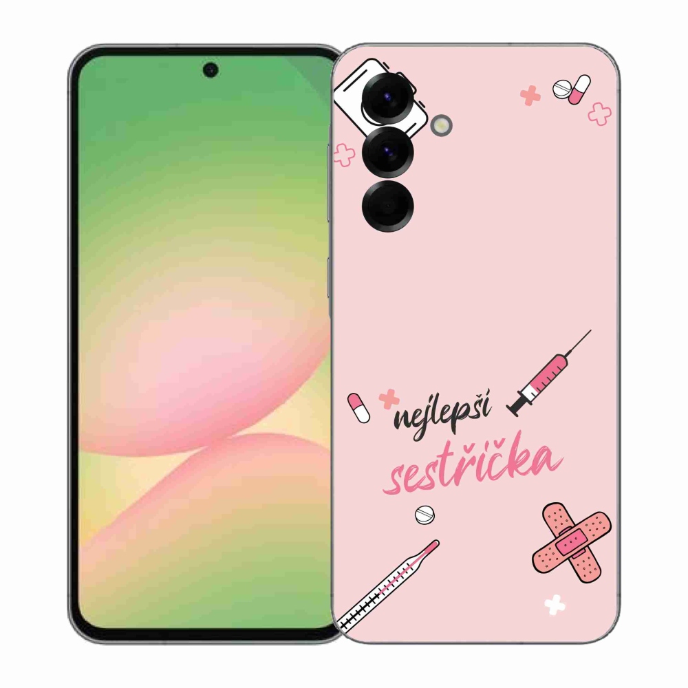 Gél borító mmCase Samsung Galaxy A57 5G - legjobb kishúg rózsaszín háttérrel