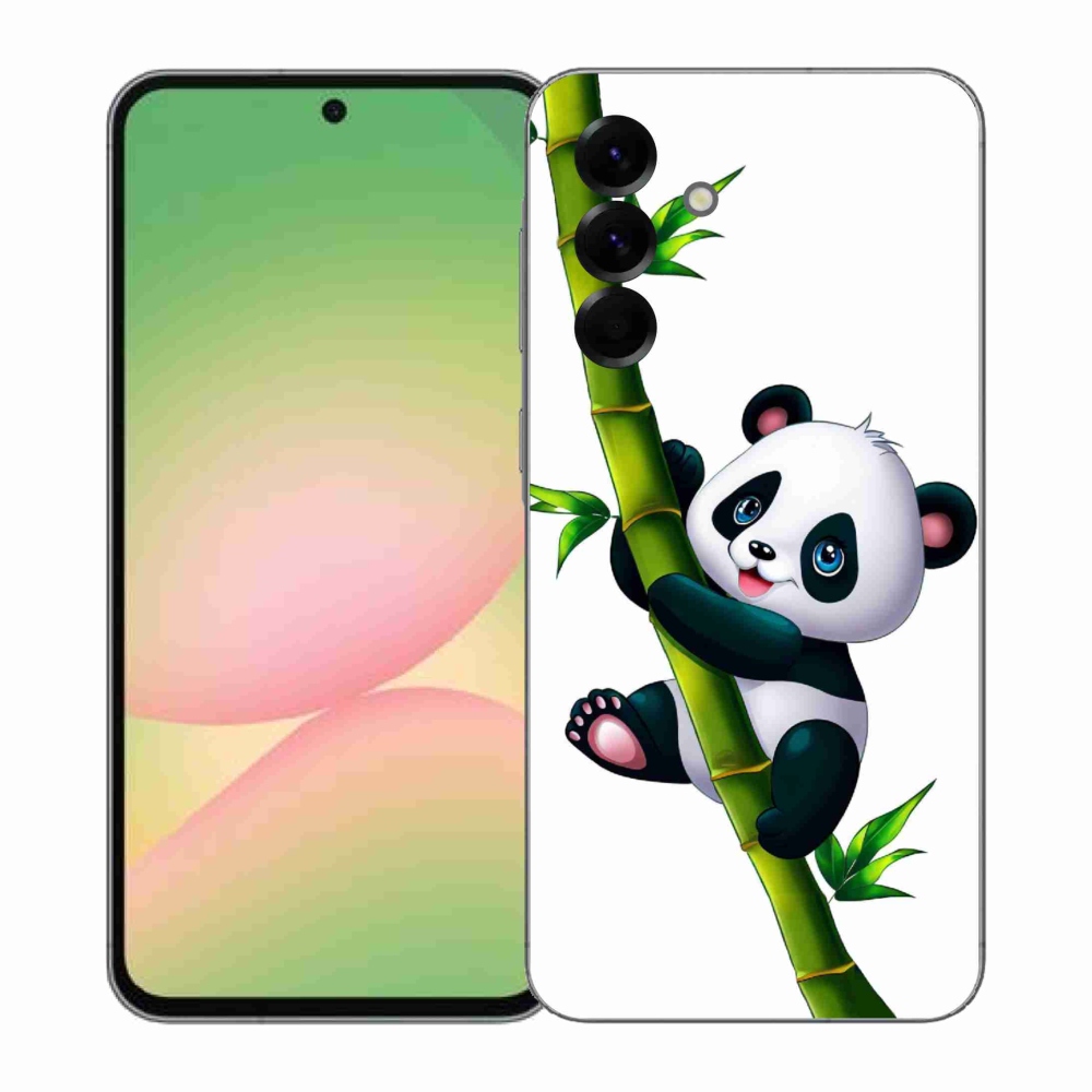 Gél borító mmCase Samsung Galaxy A57 5G - panda a bambuszon - Samsung Galaxy A57 5G számára