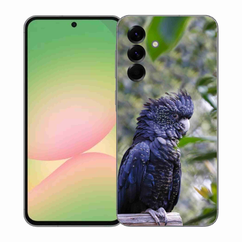 Zselés borítás mmCase Samsung Galaxy A57 5G - papagáj kakadu fekete