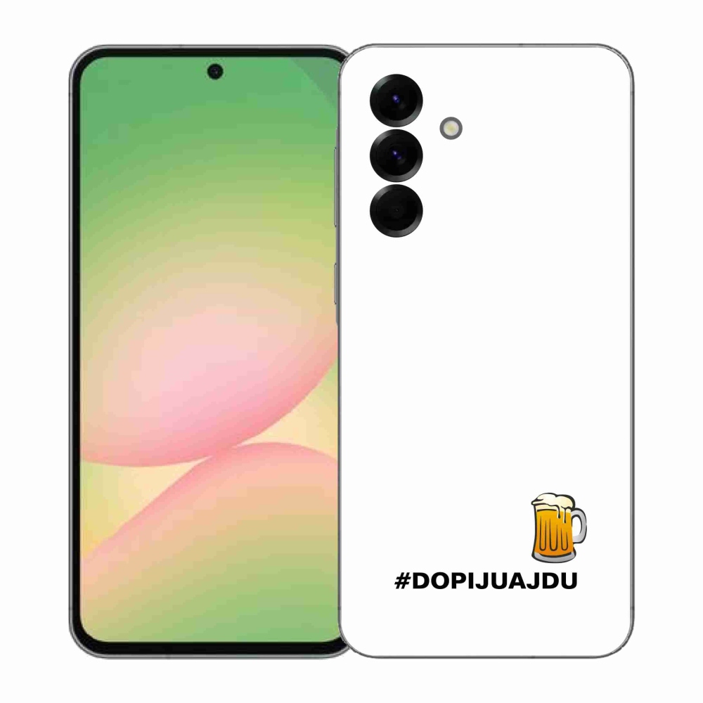 Gél borítás mmCase Samsung Galaxy A57 5G - sör motívum 1 fehér háttér