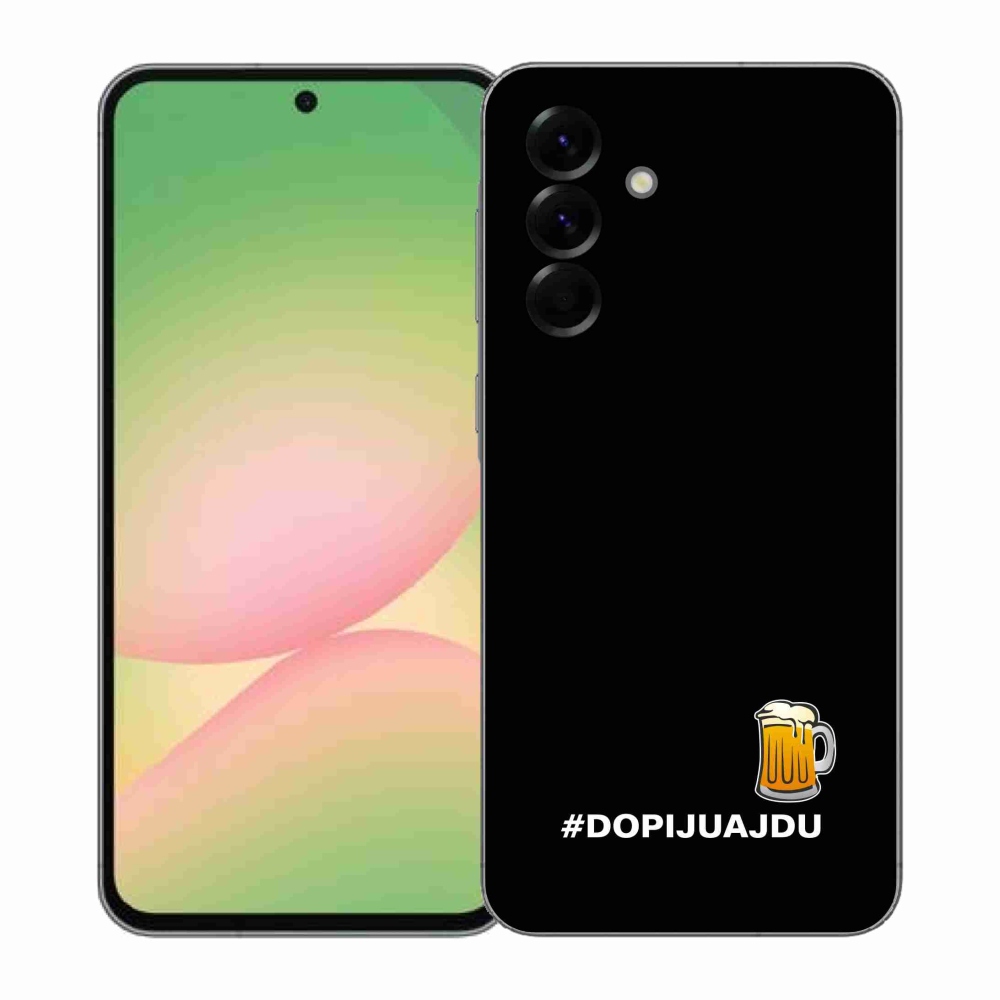 Gél borítás mmCase Samsung Galaxy A57 5G - sör motívum 1 fekete háttér