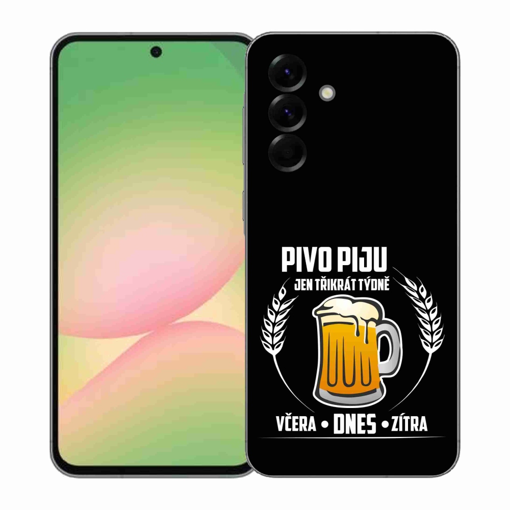 Gél borítás mmCase Samsung Galaxy A57 5G - sör motívum fekete háttérrel