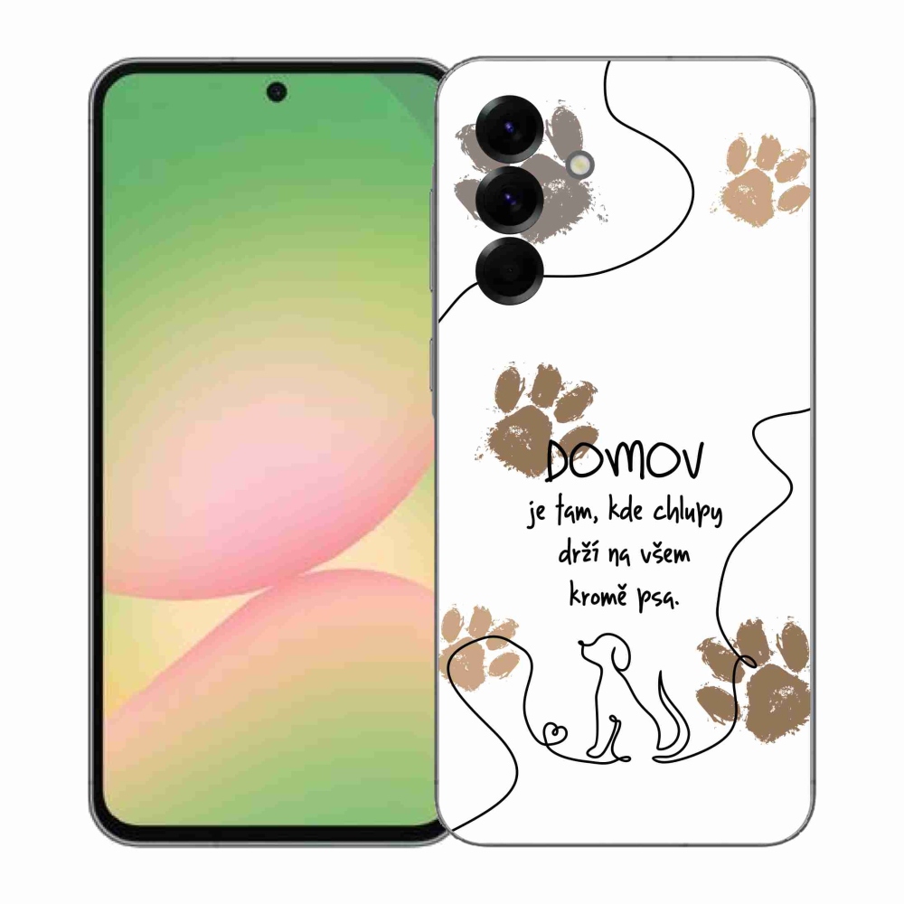 Gél borítás mmCase Samsung Galaxy A57 5G - kutya motívum fehér háttérrel