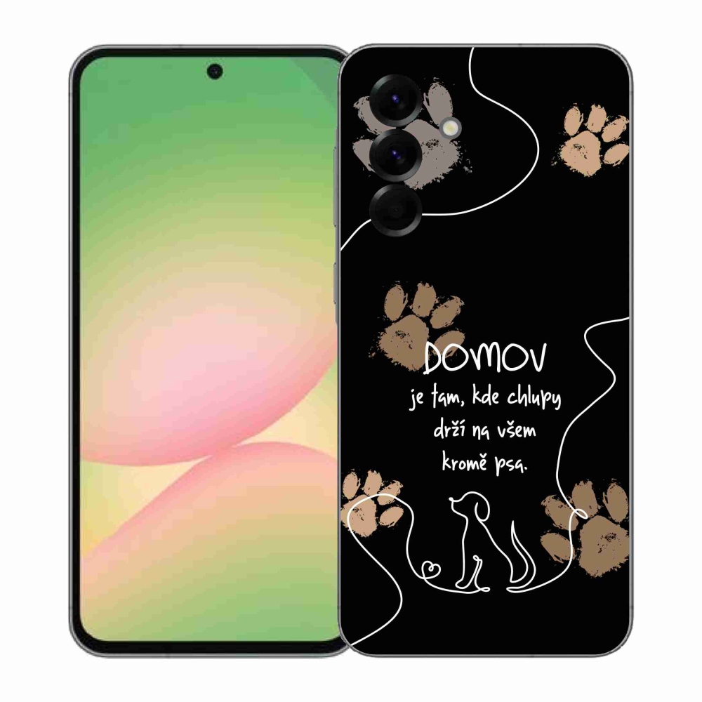 Gél borítás mmCase Samsung Galaxy A57 5G - kutya motívum fekete háttérrel