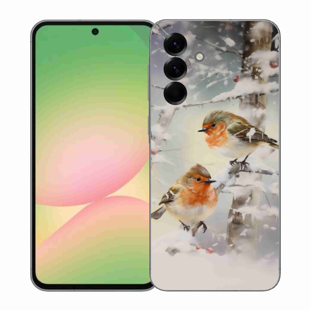 Gél borítás mmCase Samsung Galaxy A57 5G - madarak télen - Samsung Galaxy A57 5G - madarak télen