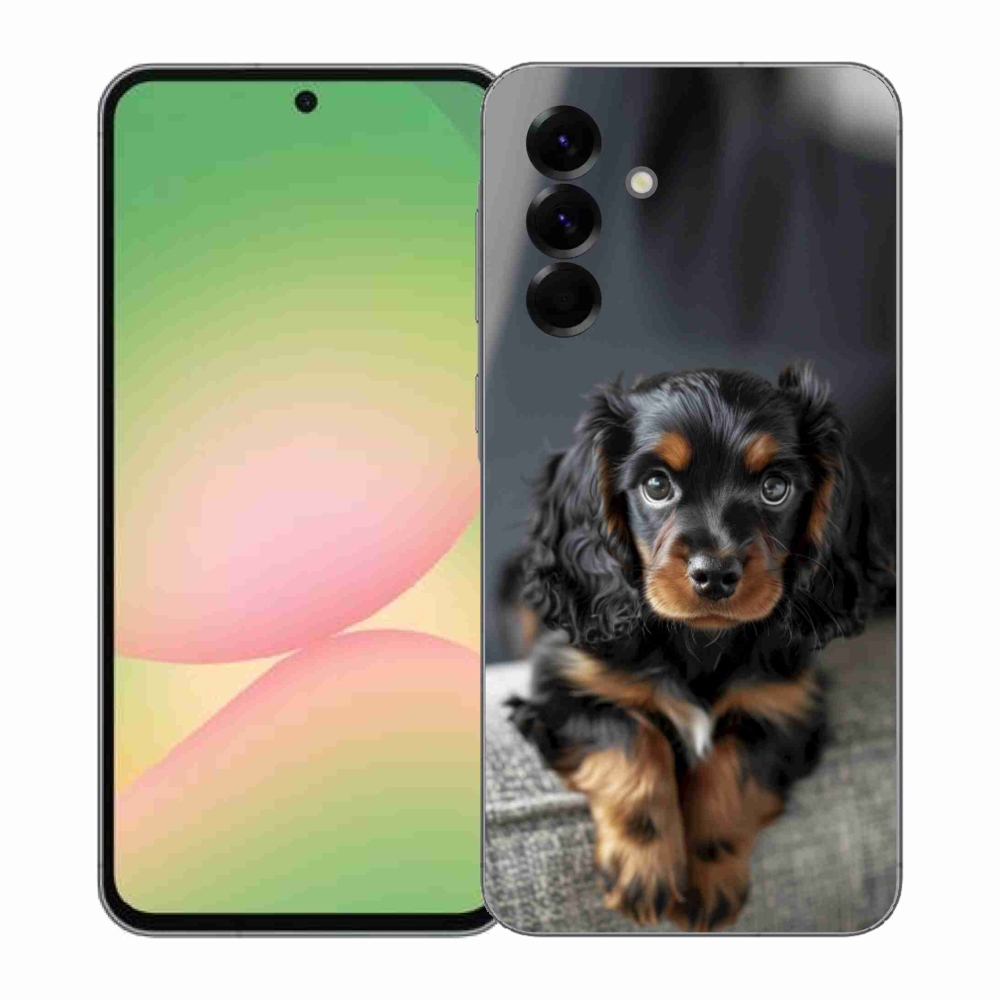 Gél borítás mmCase Samsung Galaxy A57 5G - aranyos hosszú szőrű tacskóhoz